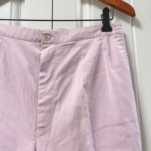 Vintage High-Waisted Zipper Button Trousers Lavender Pink - Picture 3 of 9
